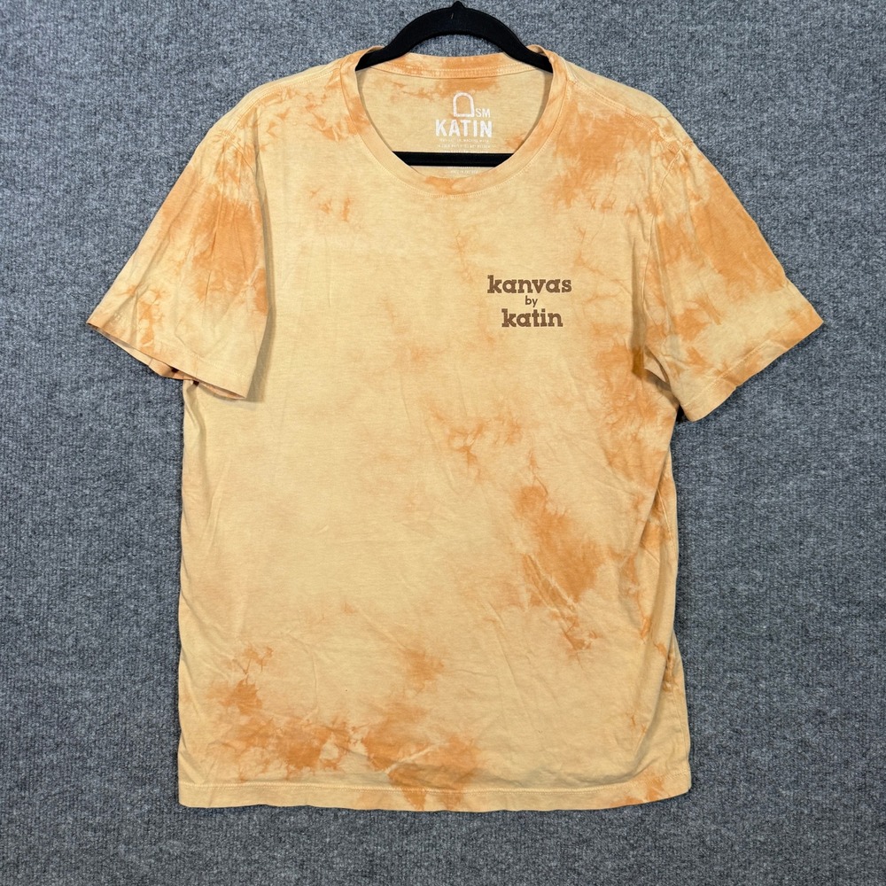 Katin TShirt Mens Small Orange Tie Dye Custom Surf Trunks Graphic California Tee